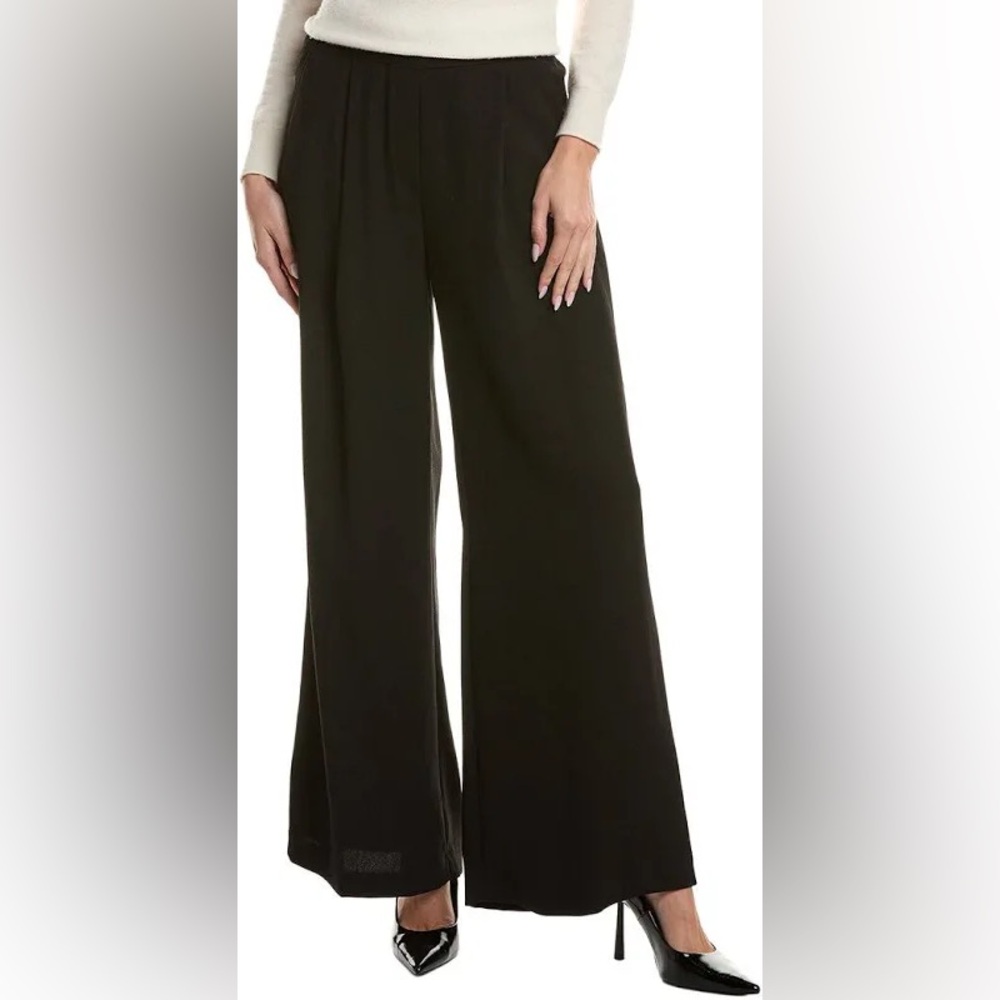 Spanx Carefree Crepe Pleated Trouser- Black-Size XS